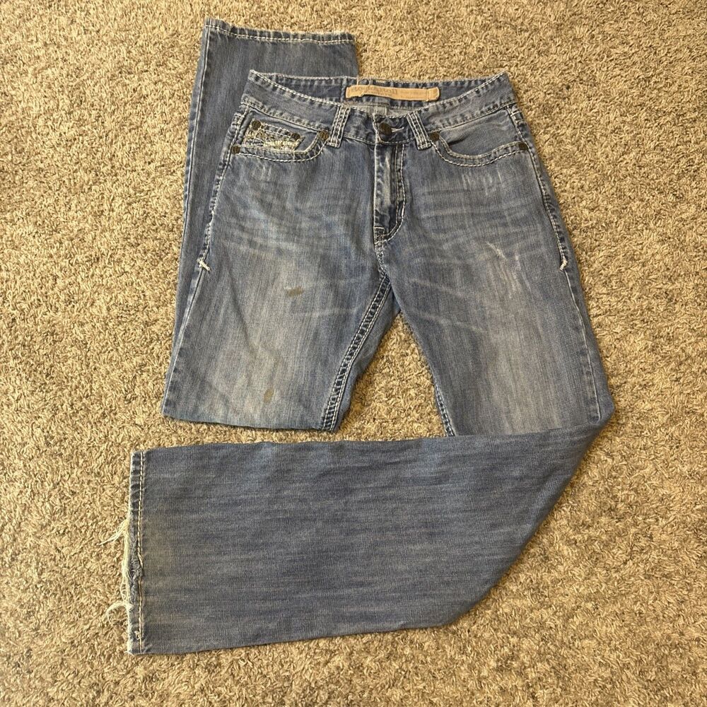 Rock & Roll Cowboy Double Barrel Relaxed Stackable Boot Cut Jeans 31x36 (30x32)